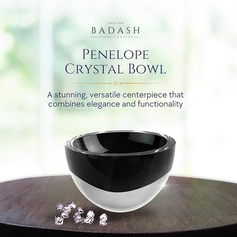 Badash Penelope Crystal Bowl 6" Diameter - Lead-Free Glass Crystal Bowls, Mouth Blown European Artisanal Craftsmanship, Decorative Bowl Centerpiece for Nuts, Snacks - Great Home Decor Gift - Clear in Kuwait