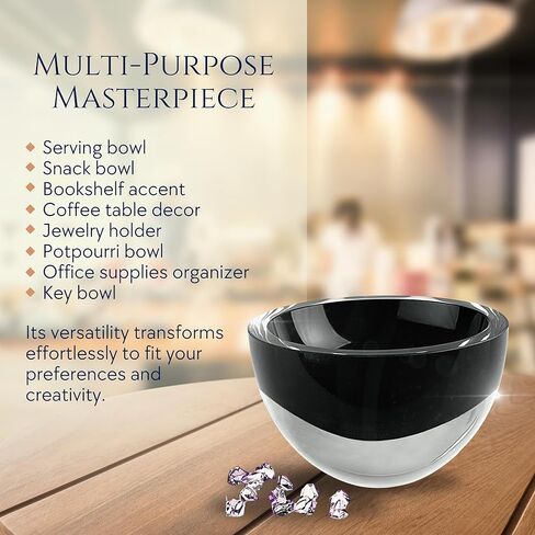 Badash Penelope Crystal Bowl 6" Diameter - Lead-Free Glass Crystal Bowls, Mouth Blown European Artisanal Craftsmanship, Decorative Bowl Centerpiece for Nuts, Snacks - Great Home Decor Gift - Clear in Kuwait