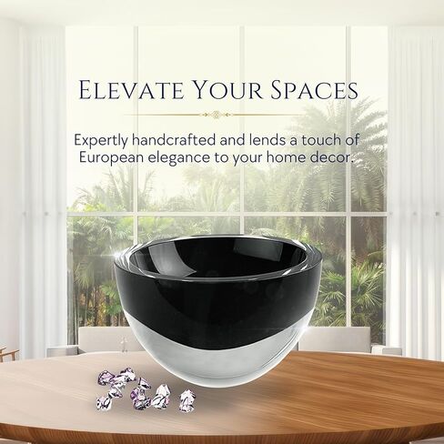 Badash Penelope Crystal Bowl 6" Diameter - Lead-Free Glass Crystal Bowls, Mouth Blown European Artisanal Craftsmanship, Decorative Bowl Centerpiece for Nuts, Snacks - Great Home Decor Gift - Clear in Kuwait