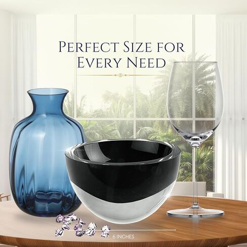 Badash Penelope Crystal Bowl 6" Diameter - Lead-Free Glass Crystal Bowls, Mouth Blown European Artisanal Craftsmanship, Decorative Bowl Centerpiece for Nuts, Snacks - Great Home Decor Gift - Clear in Kuwait