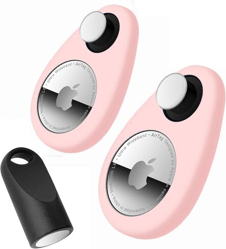 Airtag Keychain Airtag Holder for Keys, Luggage,Pet,Bag 2 Pack Air Tag Case with Keychain, Airtags Key Chain for Apple Air Tags, Airtag Accessories for GPS Item Finder Tracker, Black in Saudi Arabia