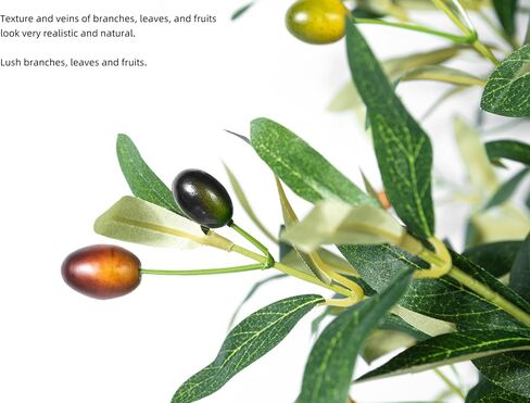 Artificial Olive Tree, 7.2FT Potted Silk Faux Olive Tree for Home Office Decor Fluffy Olive Trees Artificial Indoor with Realistic Trunk, Branches, Leaves and Fruits, Fake Olive Tree for Gift in Saudi Arabia