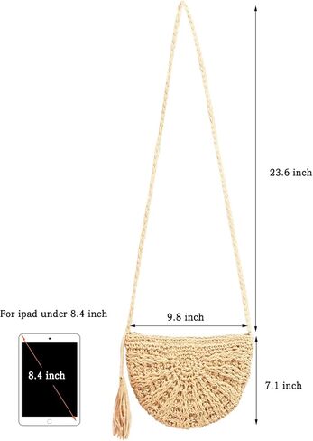 Women Straw Crossbody Purse Straw Clutch Bag Summer Beach Shoulder Handbag Woven Handmade Purse in Saudi Arabia