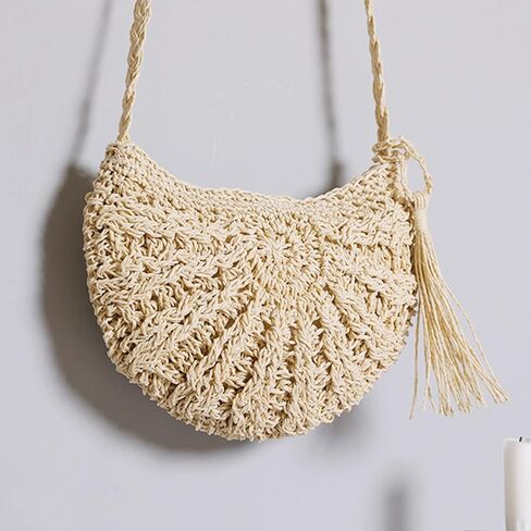 Women Straw Crossbody Purse Straw Clutch Bag Summer Beach Shoulder Handbag Woven Handmade Purse in Saudi Arabia