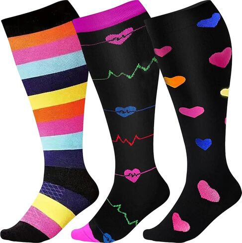 Wide Calf Compression Socks Women Men Plus Size 15-20mmhg Extra Large Compression Sock for Nurse Pregnancy Travel in Saudi Arabia