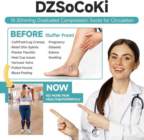 Wide Calf Compression Socks Women Men Plus Size 15-20mmhg Extra Large Compression Sock for Nurse Pregnancy Travel in Saudi Arabia