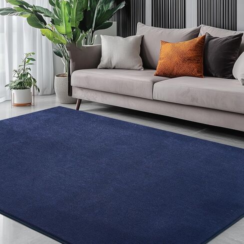 Andency 4x6 Area Rug for Bedroom, Navy Blue Soft Thickened Memory-Foam Living Room Carpets, Modern Shag Comfy Indoor Rug, Non-Slip Floor Mat for Boys Girls, Minimalist Rug Home Décor in Saudi Arabia