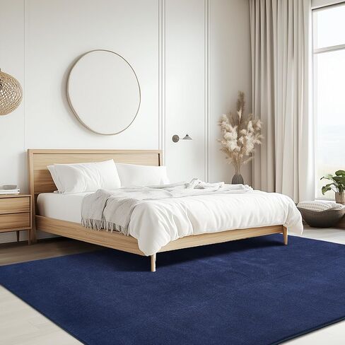 Andency 4x6 Area Rug for Bedroom, Navy Blue Soft Thickened Memory-Foam Living Room Carpets, Modern Shag Comfy Indoor Rug, Non-Slip Floor Mat for Boys Girls, Minimalist Rug Home Décor in Saudi Arabia
