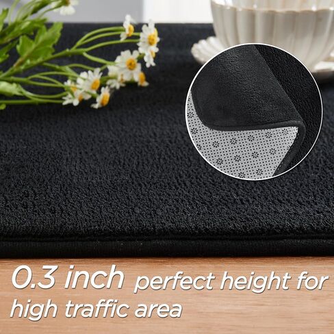 Andency 4x6 Area Rug for Bedroom, Navy Blue Soft Thickened Memory-Foam Living Room Carpets, Modern Shag Comfy Indoor Rug, Non-Slip Floor Mat for Boys Girls, Minimalist Rug Home Décor in Saudi Arabia