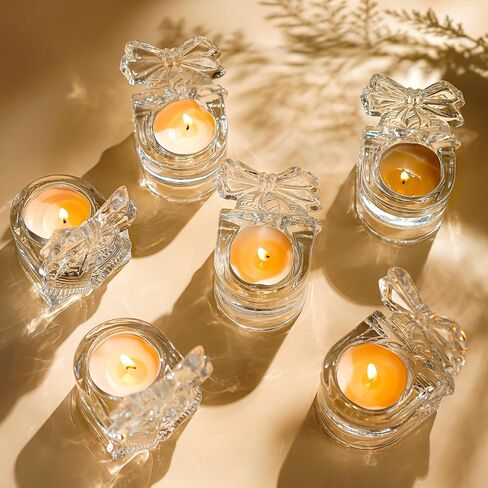 H&D HYALINE & DORA Set of 3 Clear Glass Cross Candle Holder 4" High Christian Tea Light Holder Cross Crystal Votive Candle Holders for Religious Gift in Box in Kuwait