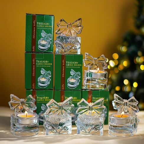 H&D HYALINE & DORA Set of 3 Clear Glass Cross Candle Holder 4" High Christian Tea Light Holder Cross Crystal Votive Candle Holders for Religious Gift in Box in Kuwait