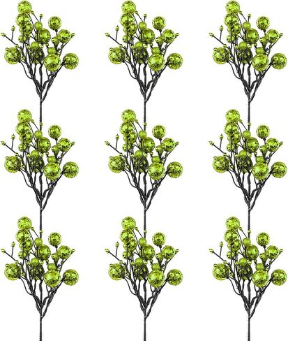 KI Store Red Christmas Tree Picks Stems Pack of 9 Artificial Glittered Berry Stems Red Tree Ornaments Decoration for Xmas Tree Halloween Wreath Garland Handcraft in Saudi Arabia