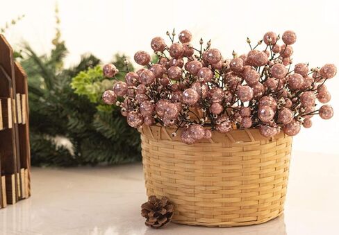 KI Store Red Christmas Tree Picks Stems Pack of 9 Artificial Glittered Berry Stems Red Tree Ornaments Decoration for Xmas Tree Halloween Wreath Garland Handcraft in Kuwait