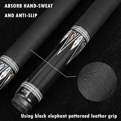 Jflowers 10-22F Carbon Fiber Pool Cue Stick, 58" Leather Wrap Real Handmade Inlay Pool Sticks, Full Carbon Technology 12.5mm Tip Professional Low Deflection Billiard Cue Stick Case Set in Kuwait