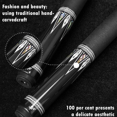 Jflowers 10-22F Carbon Fiber Pool Cue Stick, 58" Leather Wrap Real Handmade Inlay Pool Sticks, Full Carbon Technology 12.5mm Tip Professional Low Deflection Billiard Cue Stick Case Set in Kuwait