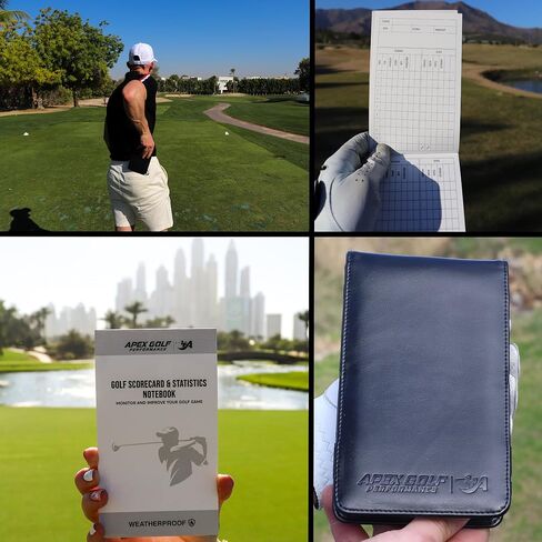 A-ONE Golf scorecard Holder / 2 Waterproof Golf Journal (Golf Log Book), Golf Yardage Book, Golf Scorecard Book, Golf Notebook Golf scorecard Book,30x scorecards. Golf Leather Score Journal in Kuwait