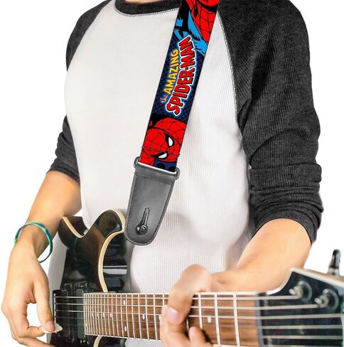 Buckle-Down Guitar Strap - SUPER BEE Logo/Stripes Black/Yellow/White - 2" Wide - 29-54" Length in Saudi Arabia