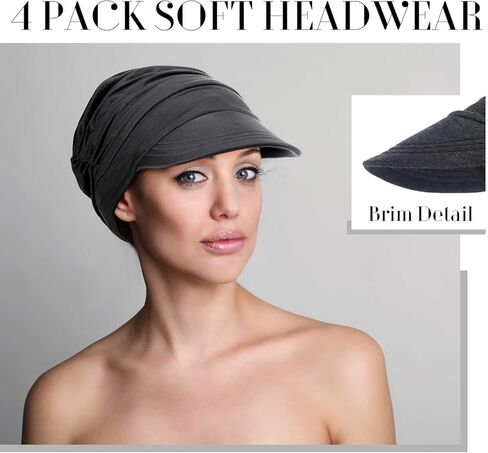 4 عبوات من أغطية الرأس الناعمة للسرطان للنساء، قبعات كيميائية للرأس، قبعات كيميائية، عمامة للحجاب، قبعة بيسبول، قبعة صغيرة مترهلة للمرضى الذين يعانون من تساقط الشعر in Kuwait