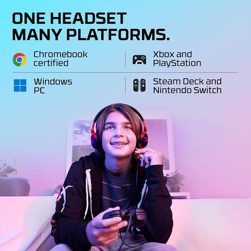 HyperX Cloud Mini - سماعة رأس سلكية متوافقة مع أجهزة الكمبيوتر الشخصية، وChromebook، وNintendo Switch، وأجهزة تحكم PlayStation، وأجهزة تحكم Xbox، والهواتف، وأجهزة الكمبيوتر المحمولة، والأجهزة اللوحية، ومستويات الصوت أقل من 85 ديسيبل، وصوت غامر، ومتعدد in Saudi Arabia