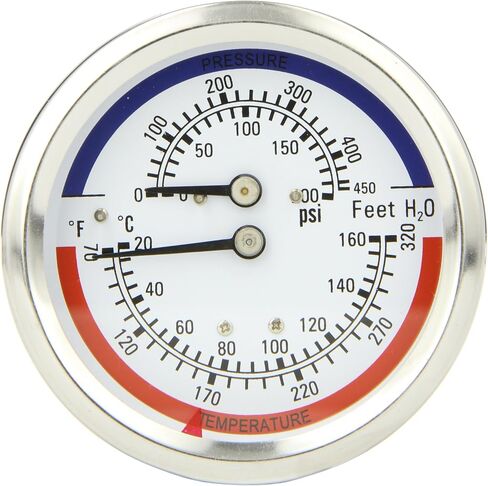 مقياس PIC TRI-RC-3.25R-3.00-D مقاس 3-1/4 بوصة، حجم الاتصال 1/2 بوصة ذكر NPT، طول الساق 3 بوصة، نطاق 0/60 رطل لكل بوصة مربعة، أجهزة ثلاثية تجارية مع علبة فولاذية سوداء، أجزاء داخلية برونزية عدسة بلاستيكية in Saudi Arabia