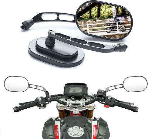 Motorcycle Sportster Mirrors M10 Rear View Mirrors Chrome - Compatible with Harley Davidson Road King Street Electra Glide Dyna Softail Road Glide Harley Davidson 1982-2019 2020 2021 2022 in Saudi Arabia