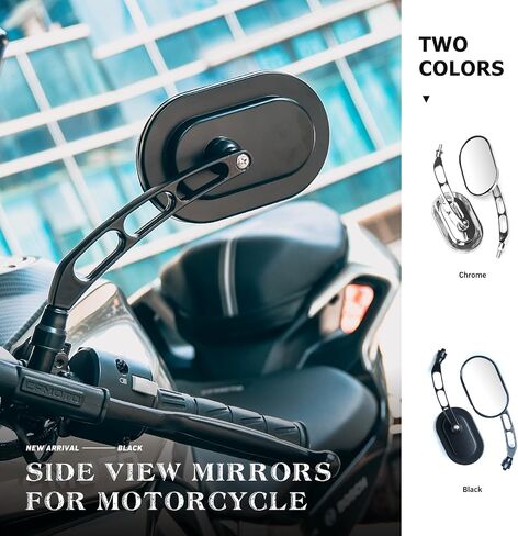 Motorcycle Sportster Mirrors M10 Rear View Mirrors Chrome - Compatible with Harley Davidson Road King Street Electra Glide Dyna Softail Road Glide Harley Davidson 1982-2019 2020 2021 2022 in Saudi Arabia