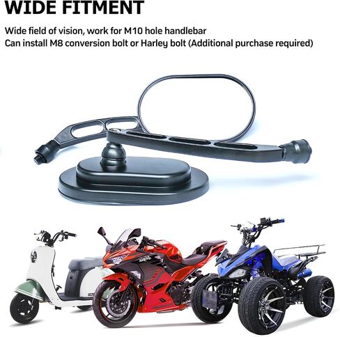 Motorcycle Sportster Mirrors M10 Rear View Mirrors Chrome - Compatible with Harley Davidson Road King Street Electra Glide Dyna Softail Road Glide Harley Davidson 1982-2019 2020 2021 2022 in Saudi Arabia