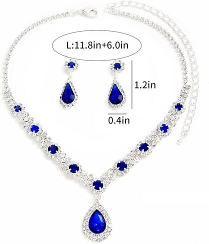 Dcfywl731 Purple Wedding Jewelry Set for Brides Bridesmaids Gold Rhinestone Necklace Earrings Set Crystal Bridal Jewelry Set for Wedding Engagement Party Prom Jewelry Set for Women Girls in Kuwait