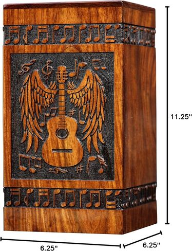 Handmade Rosewood Urn for Human Ashes - Eagle Design Wooden Urn Box, Personalized Cremation Urn for Ashes Handcrafted - Large Wooden Urn Box (XS(5x4.25) 60 Cu/in) in Saudi Arabia