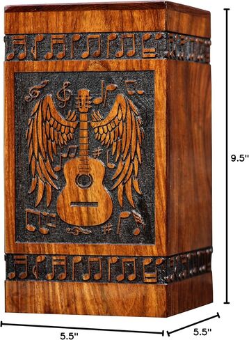 Handmade Rosewood Urn for Human Ashes - Eagle Design Wooden Urn Box, Personalized Cremation Urn for Ashes Handcrafted - Large Wooden Urn Box (XS(5x4.25) 60 Cu/in) in Saudi Arabia