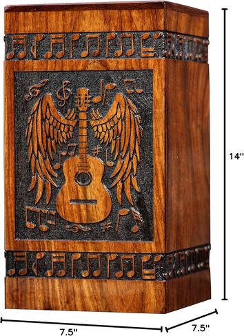 Handmade Rosewood Urn for Human Ashes - Eagle Design Wooden Urn Box, Personalized Cremation Urn for Ashes Handcrafted - Large Wooden Urn Box (XS(5x4.25) 60 Cu/in) in Saudi Arabia