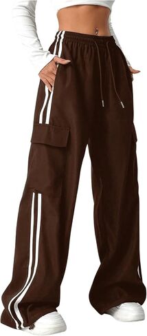 SOLY HUX Women's Baggy Wide Leg Sweatpants Drawstring High Waist Cargo Pants Streetwear in Saudi Arabia