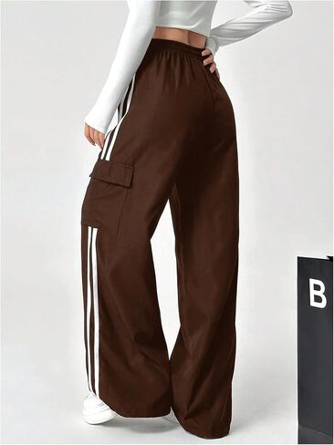 SOLY HUX Women's Baggy Wide Leg Sweatpants Drawstring High Waist Cargo Pants Streetwear in Saudi Arabia