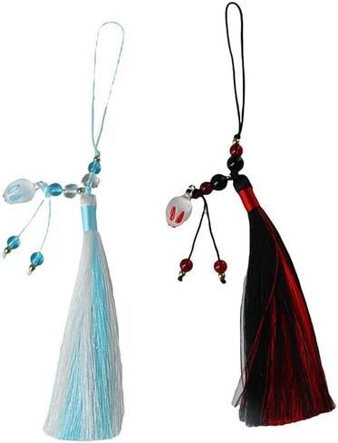 2 Pcs Mo Dao Zu Shi Rabbit Tassels Pendants Grandmaster of Demonic Cultivation Anime Car Pendant, Cosplay Props, DIY Craft Accessory in Saudi Arabia