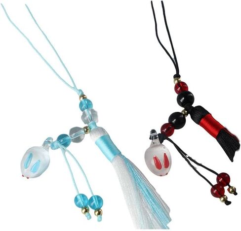 2 Pcs Mo Dao Zu Shi Rabbit Tassels Pendants Grandmaster of Demonic Cultivation Anime Car Pendant, Cosplay Props, DIY Craft Accessory in Saudi Arabia