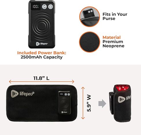 حزام العلاج بالضوء الأحمر من Lifepro - بالقرب من العلاج بالأشعة تحت الحمراء والعلاج بالضوء الأحمر للجسم، واسترخاء العضلات، وتقليل الالتهاب، وتحسين الدورة الدموية - العلاج بالأشعة تحت الحمراء أو جهاز العلاج بالضوء بالأشعة تحت الحمراء in Kuwait