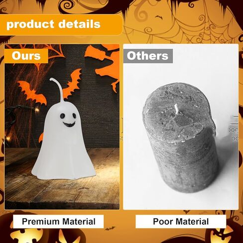 12pcs Mini Halloween Ghost Candles, Cute Halloween Decor Candles, Halloween Candles Decorations for Ghost Decor Home Decor Bedroom Party Room Table Pumpkin Halloween Gifts in Saudi Arabia