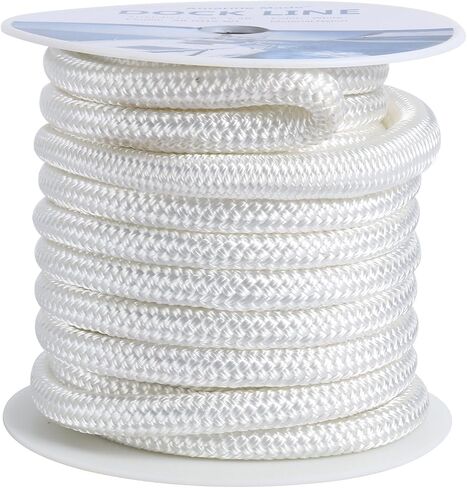 خطوط إرساء مصنوعة من النايلون المضفر المزدوج من Amarine بقوة 7700 رطل، قوة الكسر (الطول: 50 قدمًا، العمق: 5/8 بوصة، العيينة: 12 بوصة) خطوط إرساء القوارب البحرية، حد حمل العمل: 1540 رطلًا in Saudi Arabia