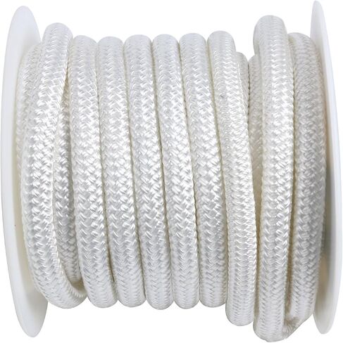 خطوط إرساء مصنوعة من النايلون المضفر المزدوج من Amarine بقوة 7700 رطل، قوة الكسر (الطول: 50 قدمًا، العمق: 5/8 بوصة، العيينة: 12 بوصة) خطوط إرساء القوارب البحرية، حد حمل العمل: 1540 رطلًا in Saudi Arabia