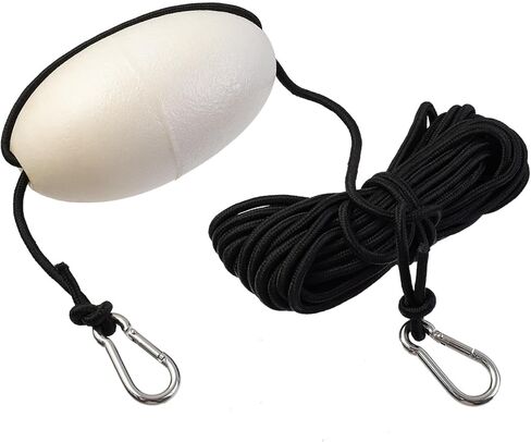 Geesatis 1 قطعة حبل سحب حبل بحري بطول 30 قدم. خط سحب مرساة مع خطاف من الفولاذ المقاوم للصدأ، أبيض in Kuwait