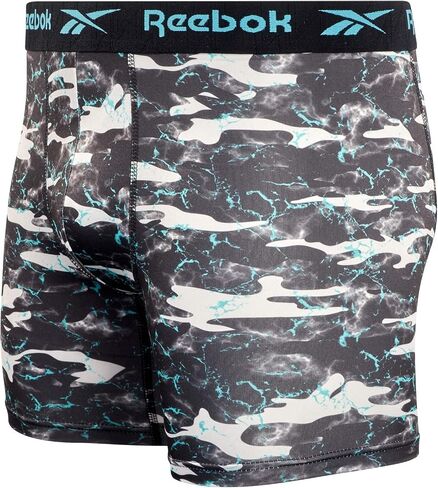 Reebok Men's Underwear - Performance Boxer Briefs (4 Pack), Size X-Large, Black/Blackened Pearl/Black/Print in Saudi Arabia