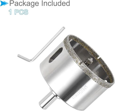 Diamond Hole Saws Drill Bits, 68mm / 2-5/8" Drilling Diameter, White Zinc Plated with Center Guide Drill Bit - (Applications: for Glass Ceramic Tiles Marble Stone) in Saudi Arabia