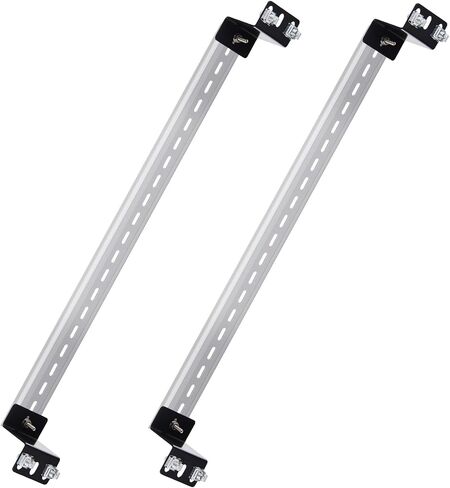Zonon 2 Pcs DIN Rail Mounting Bracket 17 in Long 35 mm Wide 7.5 mm High Slotted Aluminum DIN Rail Kit Dresser Mirror Brackets with Screws Hardware for Components Mounting in Saudi Arabia