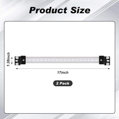 Zonon 2 Pcs DIN Rail Mounting Bracket 17 in Long 35 mm Wide 7.5 mm High Slotted Aluminum DIN Rail Kit Dresser Mirror Brackets with Screws Hardware for Components Mounting in Saudi Arabia