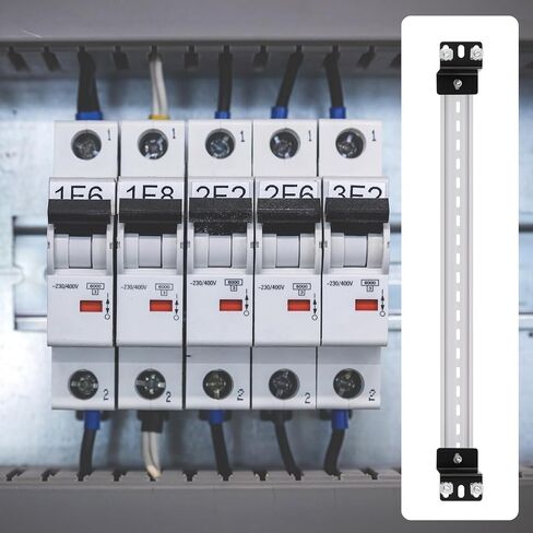 Zonon 2 Pcs DIN Rail Mounting Bracket 17 in Long 35 mm Wide 7.5 mm High Slotted Aluminum DIN Rail Kit Dresser Mirror Brackets with Screws Hardware for Components Mounting in Saudi Arabia