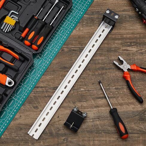 Zonon 2 Pcs DIN Rail Mounting Bracket 17 in Long 35 mm Wide 7.5 mm High Slotted Aluminum DIN Rail Kit Dresser Mirror Brackets with Screws Hardware for Components Mounting in Saudi Arabia