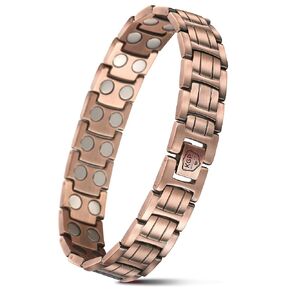 KGP® Magnetic Copper Bracelets with Double-Row Strength Magnets for Women, Adjustable 99.99% Pure Copper Magnet Therapy Bracelet for Healing,Womens Magnetic Bracelet Copper Jewelry with Gift Box