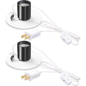 3 Set Blow Mold Light Kit Replacement, E27 E26 Single Bulb Cord Kit for Halloween,Christmas,Salt Lamp,Craft Indoor Outdoor Decorations,Salt Lamp Base with Switch Fuse Plug