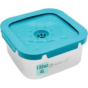LumoLeaf 135oz No Spill Dog Water Bowl, Stainless Steel Splash Proof Max Capacity Dog Water Bowl 4 Liter, Non-Slip Slow Water Feeder Dispenser with Replacement Filter, Vehicle Travel Water Bowl