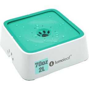 LumoLeaf 135oz No Spill Dog Water Bowl, Stainless Steel Splash Proof Max Capacity Dog Water Bowl 4 Liter, Non-Slip Slow Water Feeder Dispenser with Replacement Filter, Vehicle Travel Water Bowl